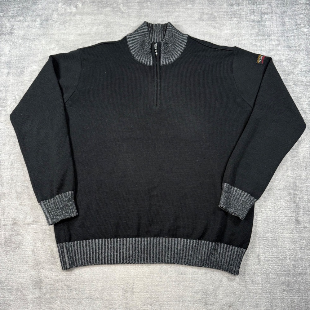Paul & Shark Sweater Mens 2XL Black Quarter Zip Cool Touch 4.0 Yachting Knit